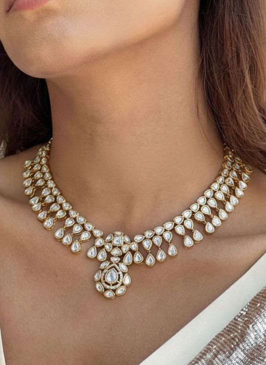 MOISSANITE POLKI NECKLACE