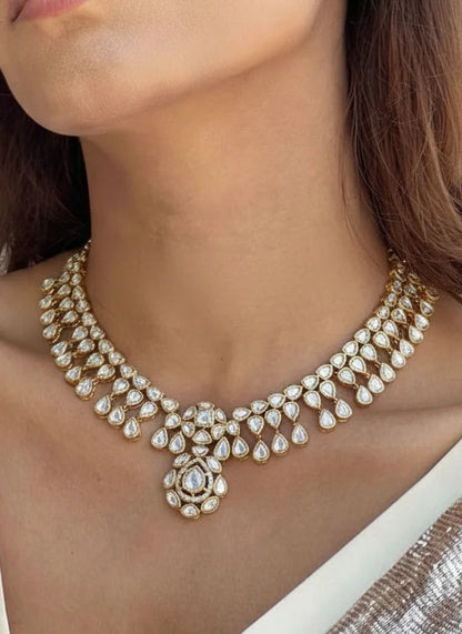 MOISSANITE POLKI NECKLACE