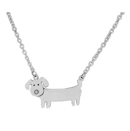 Close-up of dog charm pendant with "Love my DOG" 925 silver – detailed cute detail