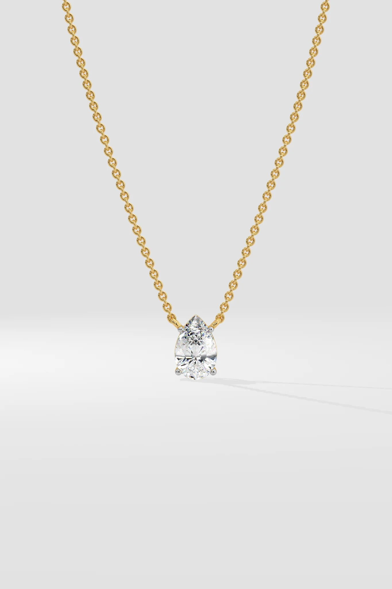 PEAR SOLITAIRE NECKLACE