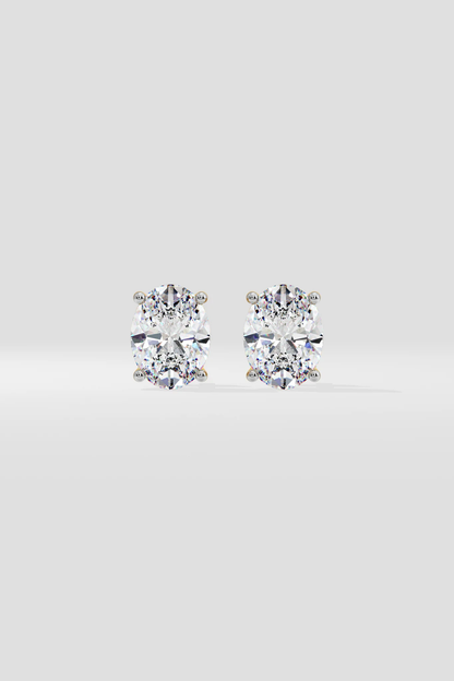 OVAL SOLITAIRE EARRINGS