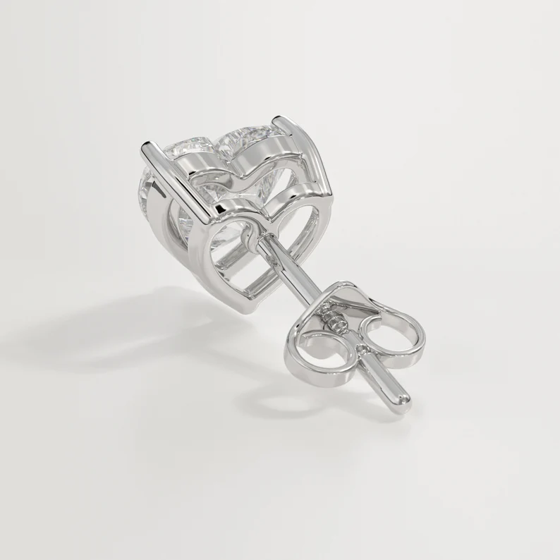 HEART SOLITAIRE EARRINGS