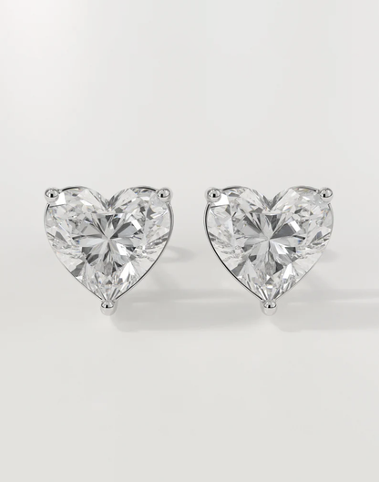 HEART SOLITAIRE EARRINGS