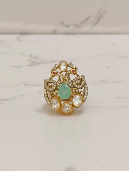 PEACOCK MOISSANITE RING