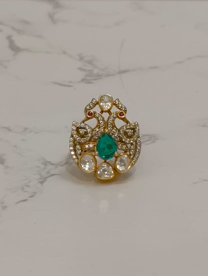PEACOCK MOISSANITE RING