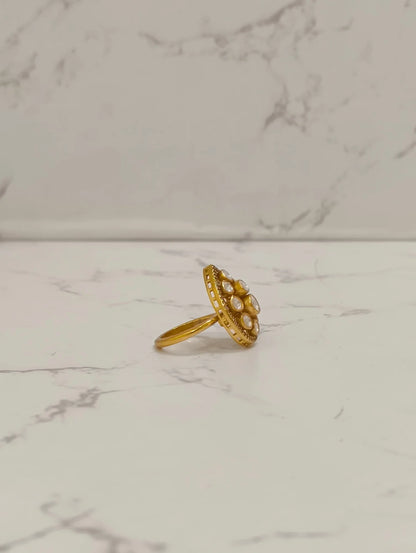 MOISSANITE POLKI RING