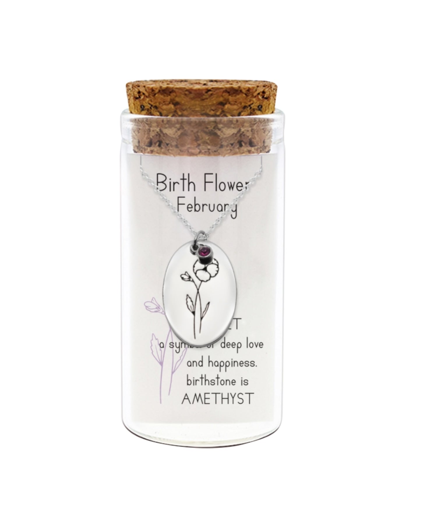 BIRTHDAY FLOWER & STONE NECKLACE