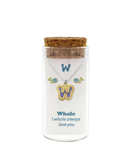 INITIALS NECKLACE & ANIMAL STUDS