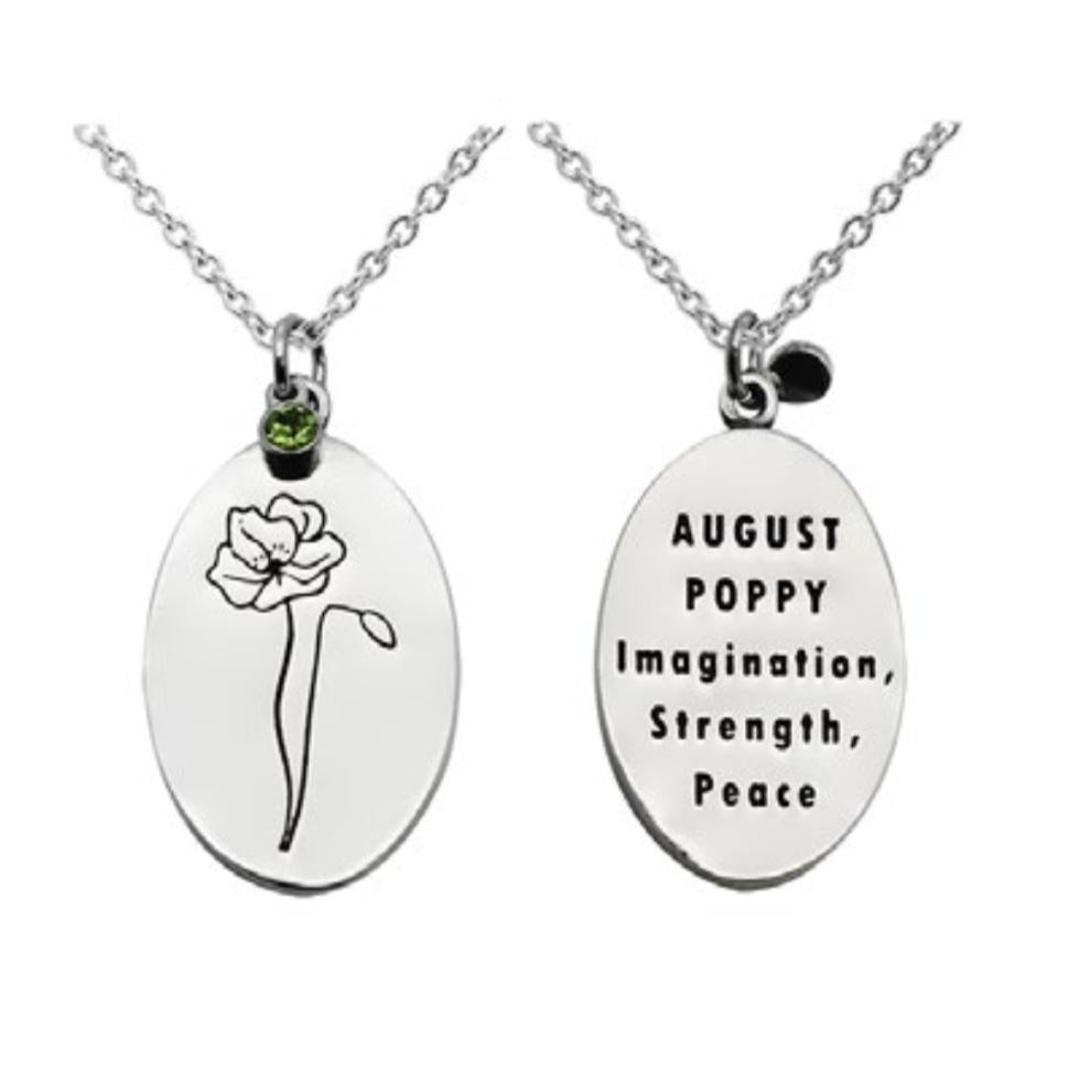 BIRTHDAY FLOWER & STONE NECKLACE