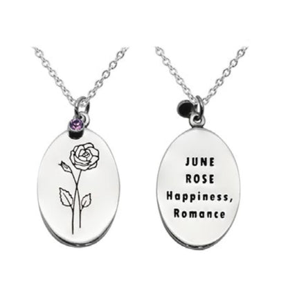 BIRTHDAY FLOWER & STONE NECKLACE
