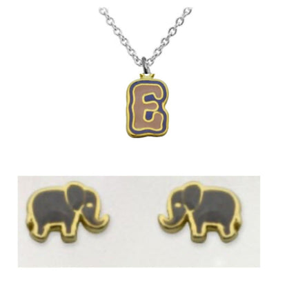 INITIALS NECKLACE & ANIMAL STUDS