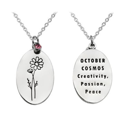BIRTHDAY FLOWER & STONE NECKLACE
