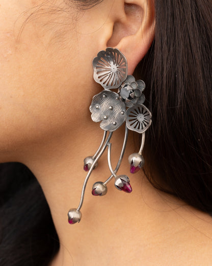 PINK FLORAL EARRINGS