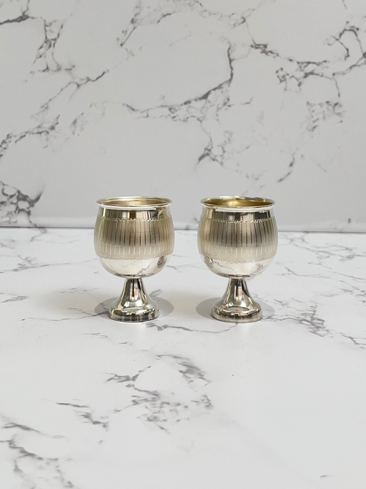 Two silver goblets