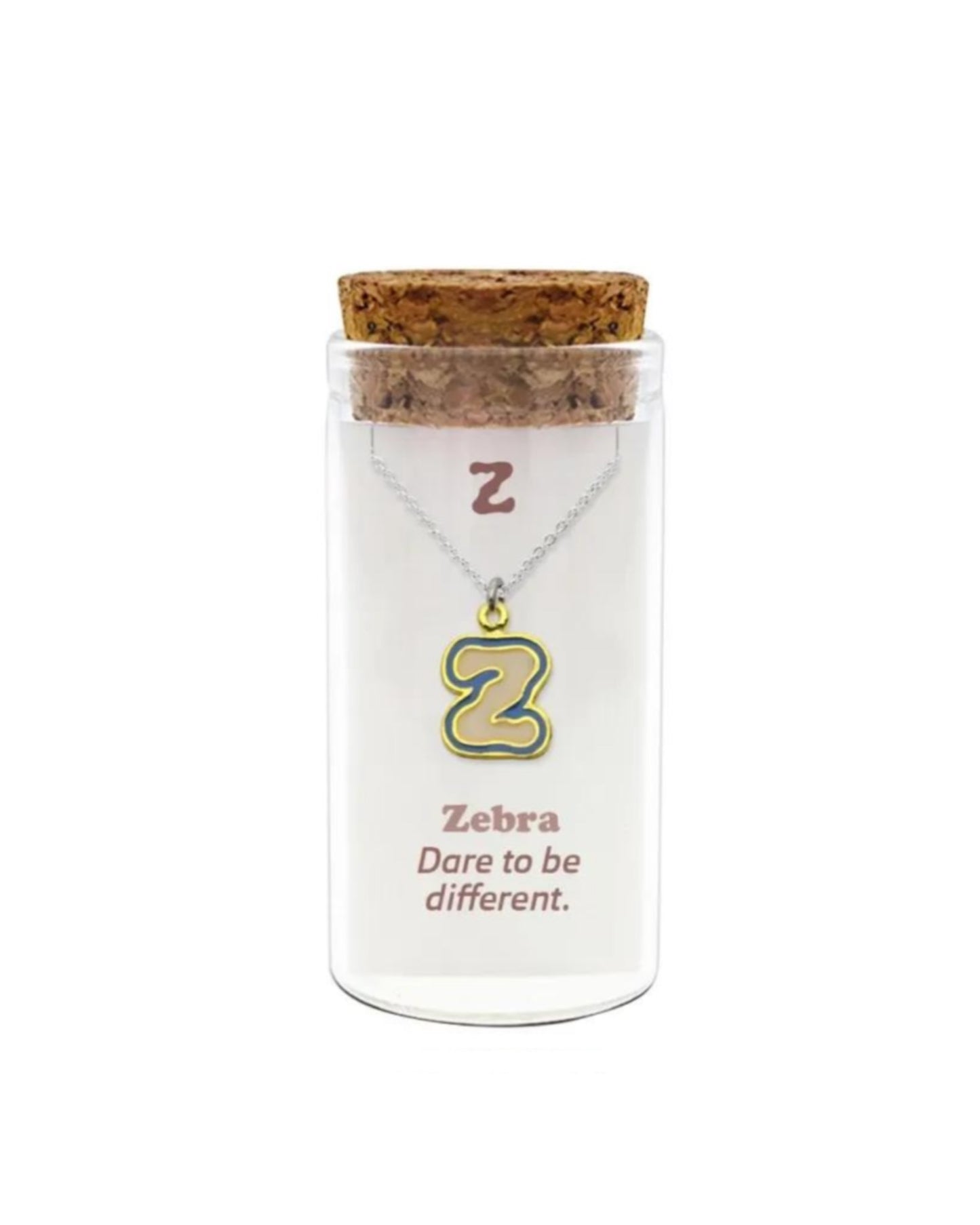 Initials necklace A–Z with matching studs in glass jar – personalized 925 silver jewelry