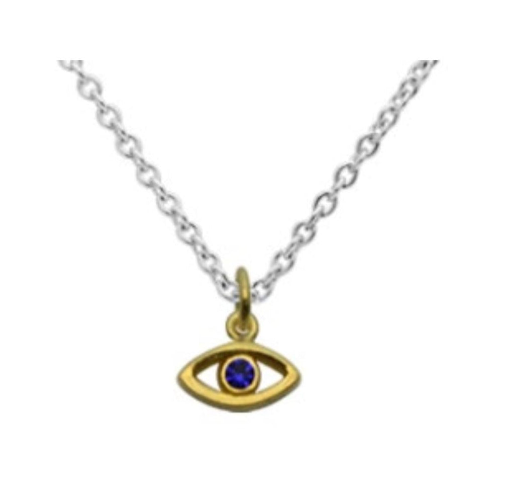 Close-up of evil eye pendant engraved "May Every Evil Eye Go Blind" 925 silver – protective detail
