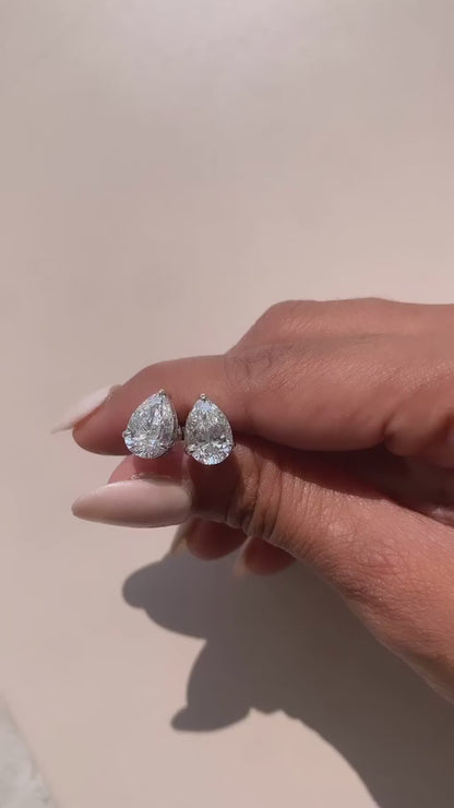 PEAR SOLITAIRE EARRINGS