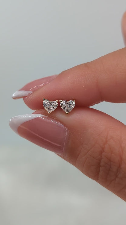 HEART SOLITAIRE EARRINGS