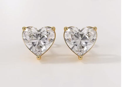 HEART SOLITAIRE EARRINGS