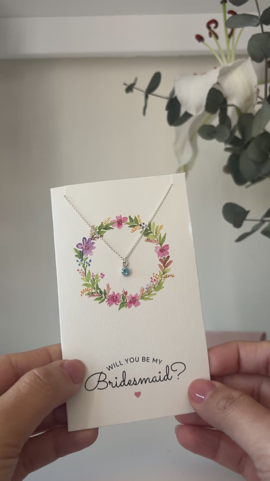 BRIDESMAID BIRTHSTONE NECKLACE