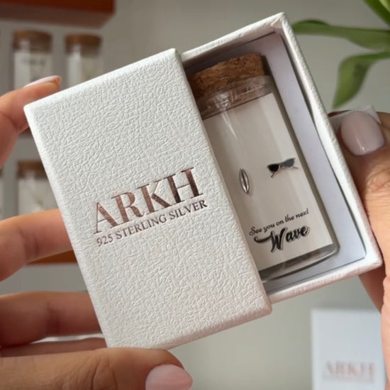 925 sterling silver sunglasses and surfboard stud earrings in glass jar with cork lid – quirky beach design gift