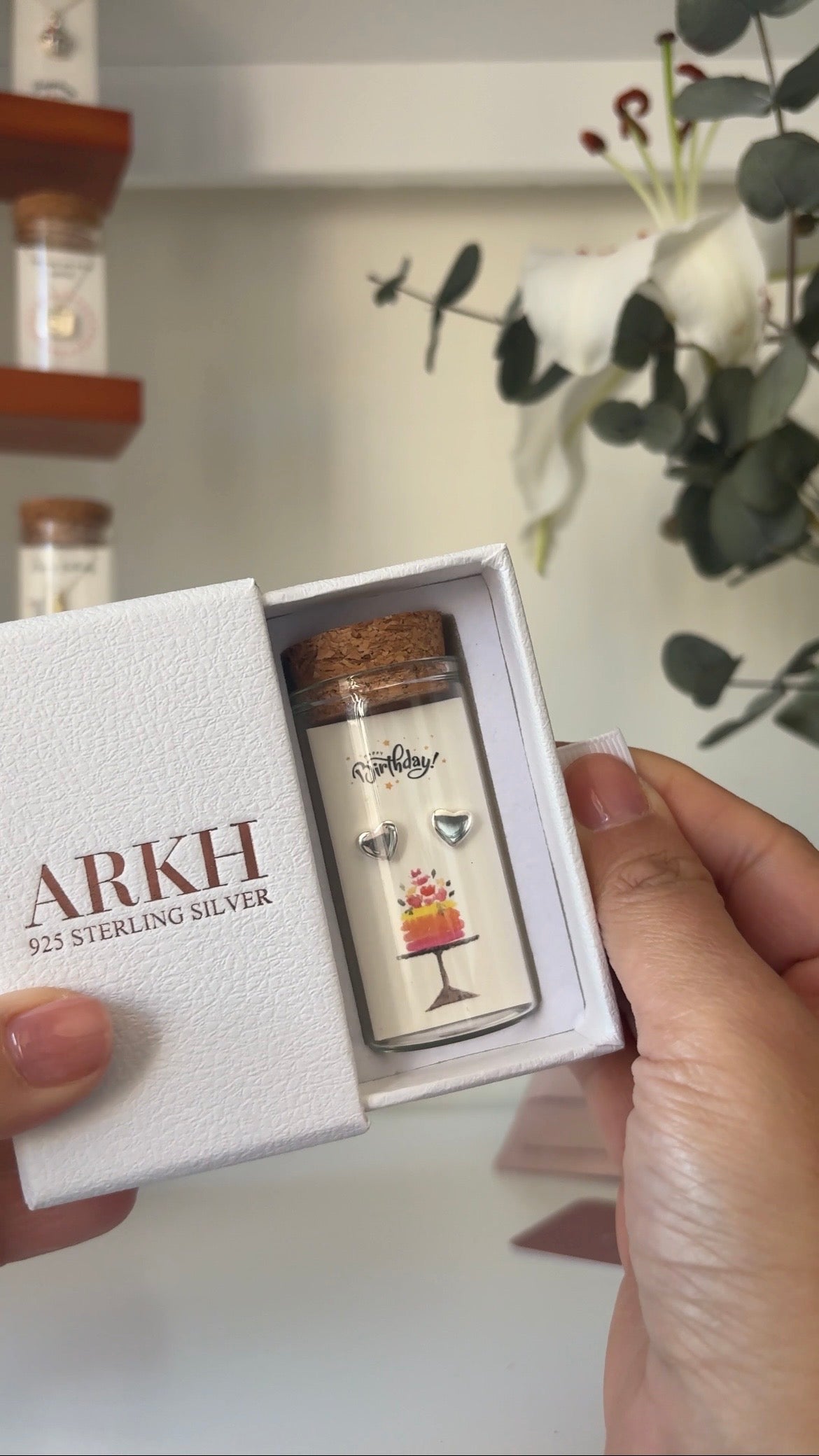 birthday heart studs