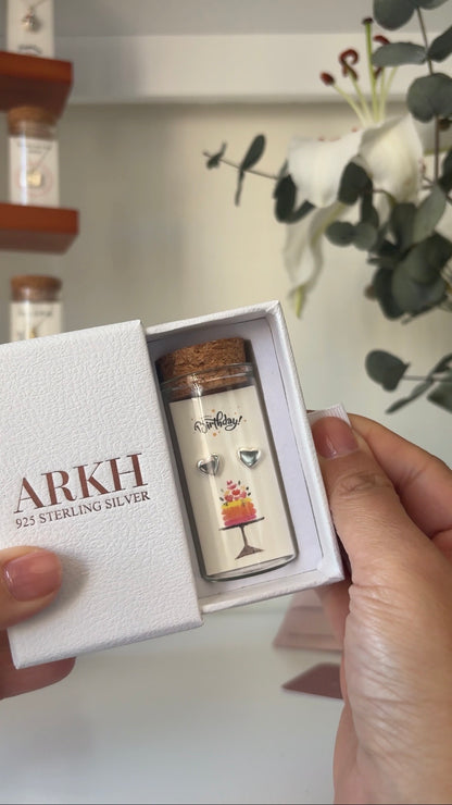 birthday heart studs