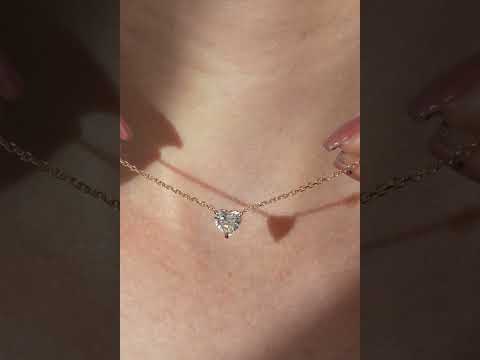 Heart diamond necklace in gold with lab-grown diamond – custom heart shaped solitaire necklace