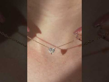 Heart diamond necklace in gold with lab-grown diamond – custom heart shaped solitaire necklace