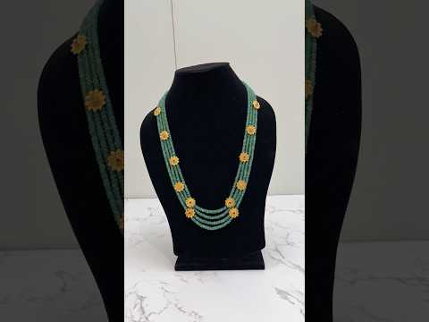 Video of 925 hallmarked sterling silver green beaded necklace