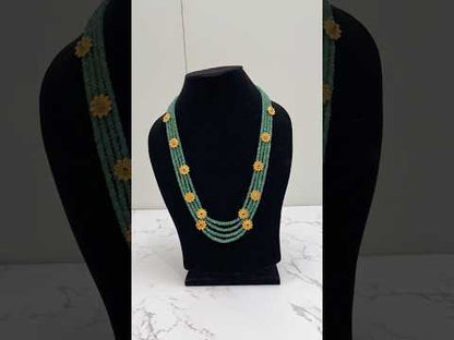 Video of 925 hallmarked sterling silver green beaded necklace