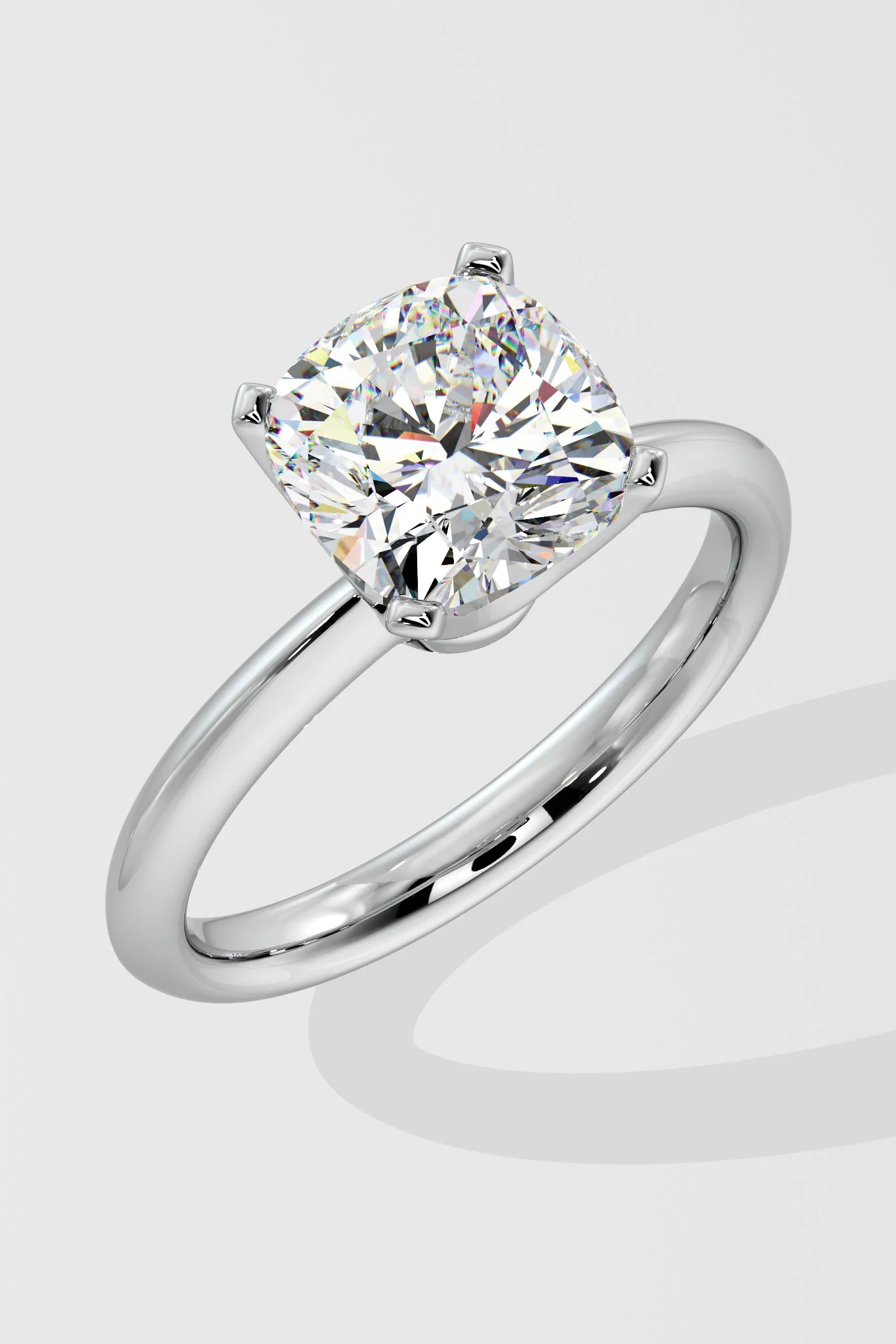 Diamond ring on a light gray background